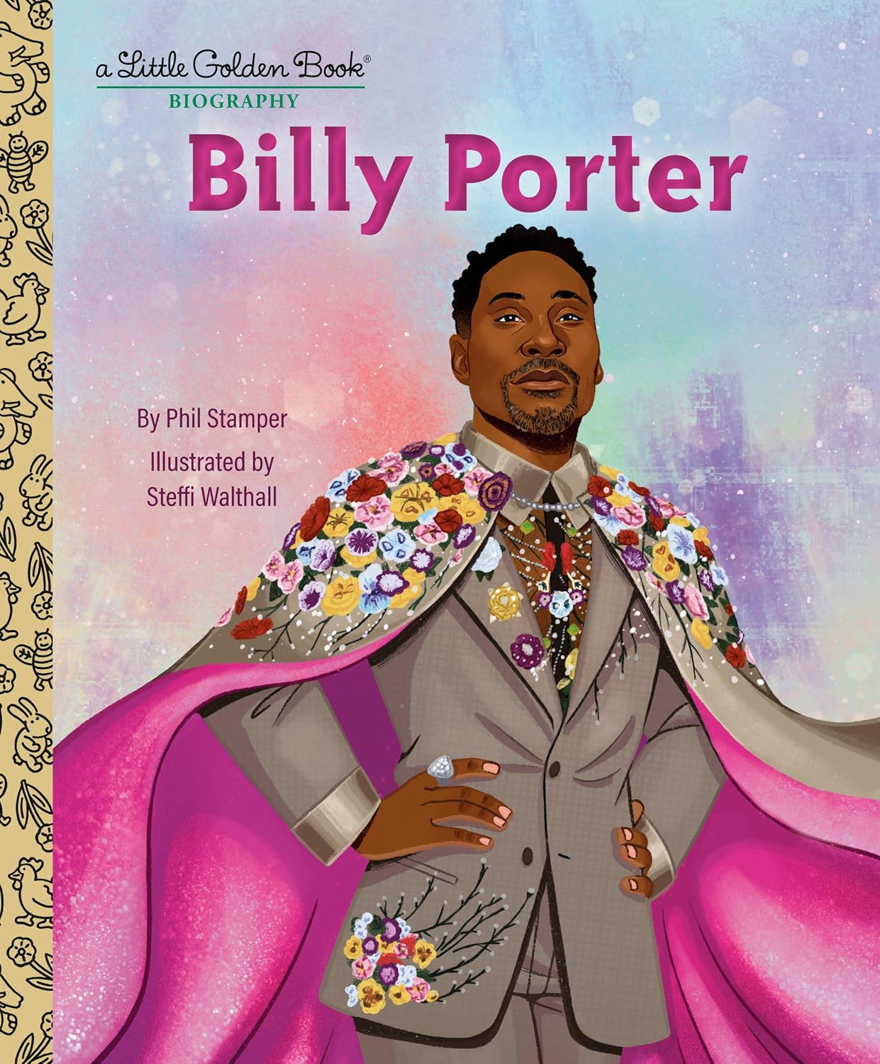 Cover of Billy Porter: A Little Golden Book Biography, featuring an illustration of Billy Porter in a floral cape
